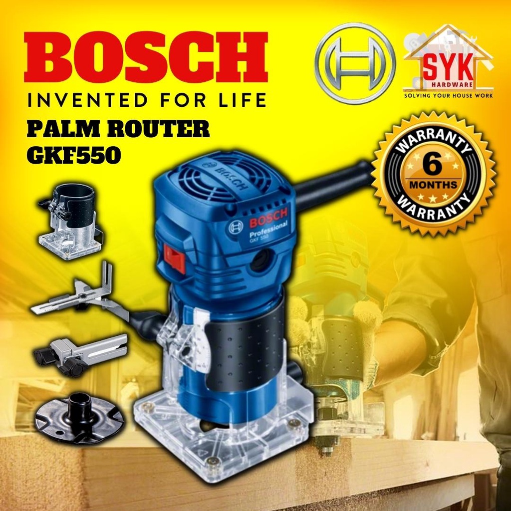 SYK BOSCH GKF 550 GKF550 Professional Electric Palm Router Trimmer Wood Power Tools Woodworking Tools - 06016A00L0