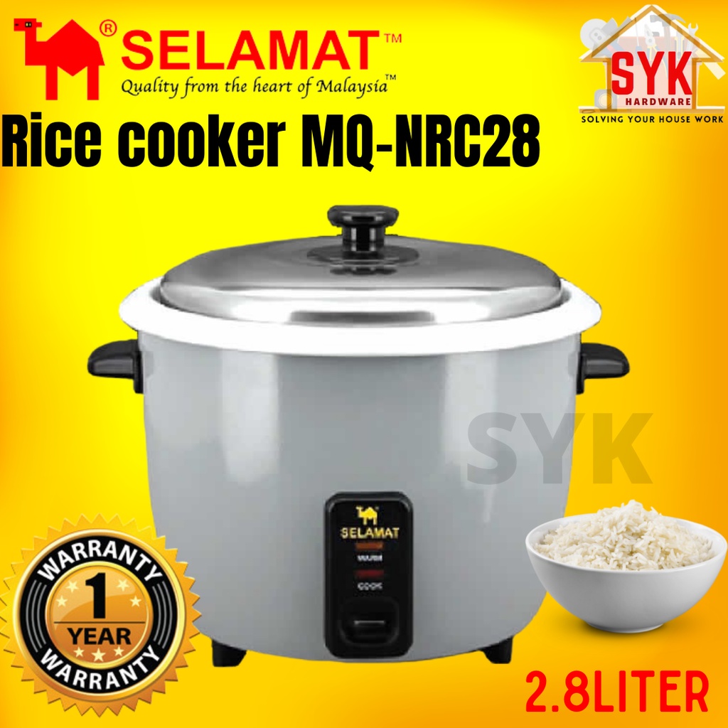 SYK SELAMAT MIND (MQ-NRC28) Rice Cooker 2.8 Liter 950W Non Stick Kitchen Appliances Periuk Nasi Elektrik 電飯鍋电饭锅煲