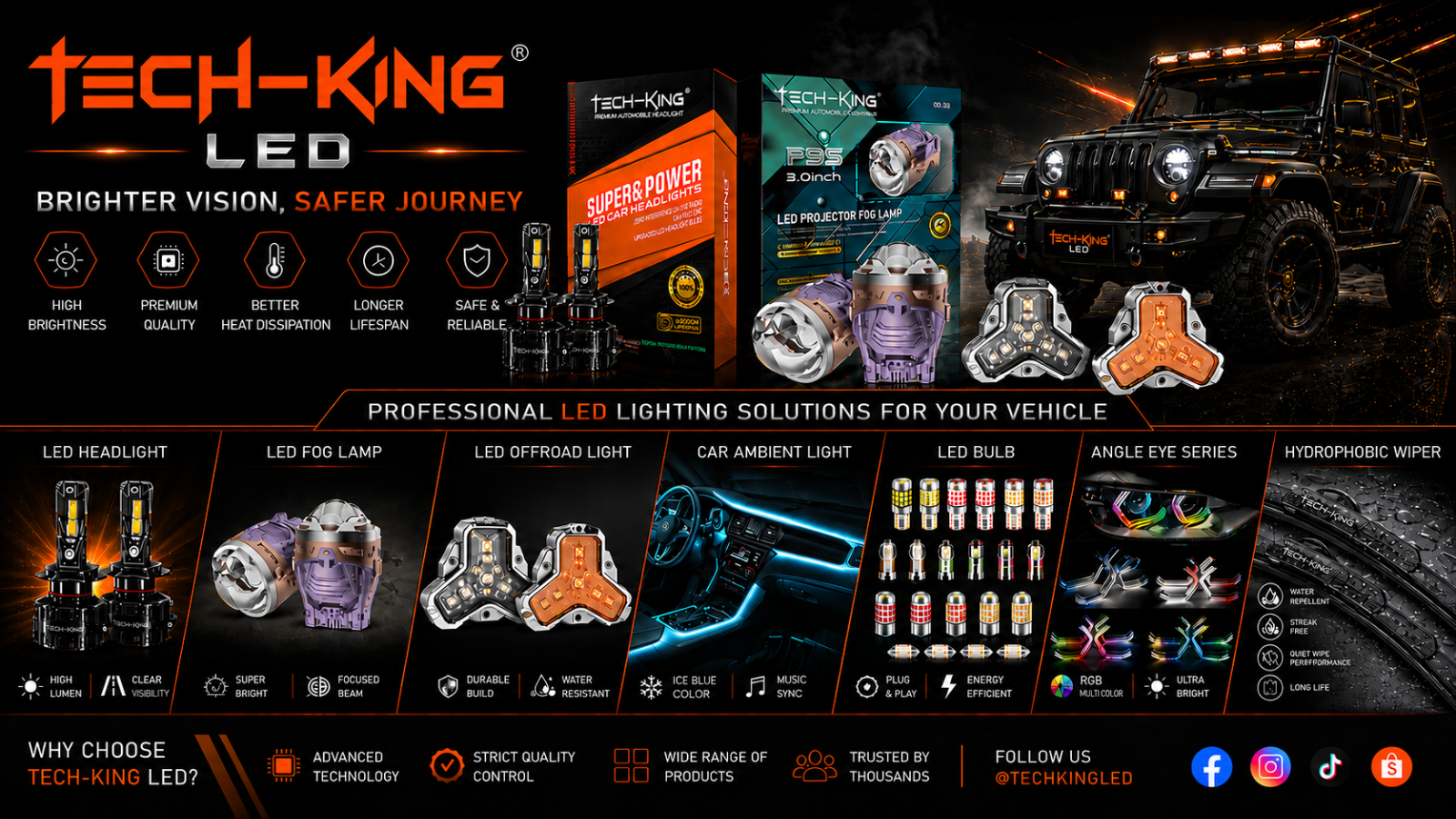 Latest News | TECH-KING Expands Automotive Lighting & Accessories Lineup