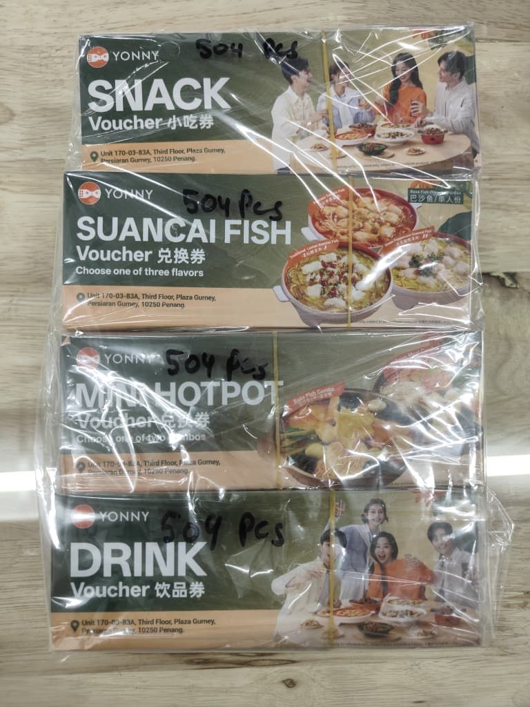 Print Food Voucher For Restaurant At Penang | Printed Voucher | Food Coupon | Promotional Display