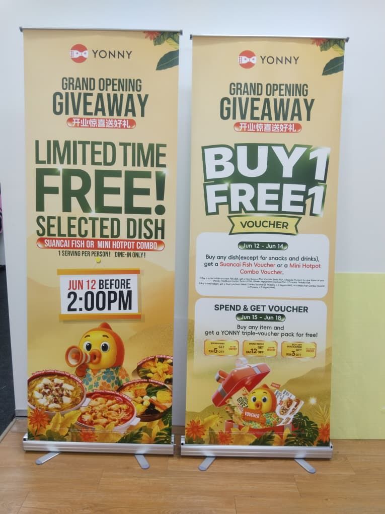 Print Roll Up Stand For Restaurant At Subang Jaya, Selangor | Premium Banner Stand | Food Promotion | Restaurant Display | Advertising | Indoor Display