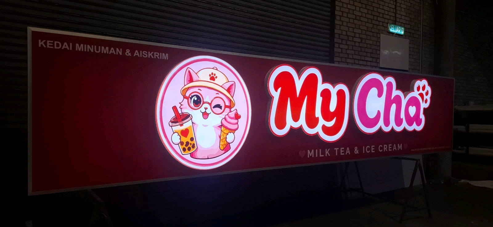 PAPAN TANDA KEDAI MINUMAN 3D LED DEPAN REKA BENTUK TERBAIK DARI PAKAR UTAMA DI PETALING JAYA & BANDAR UTAMA