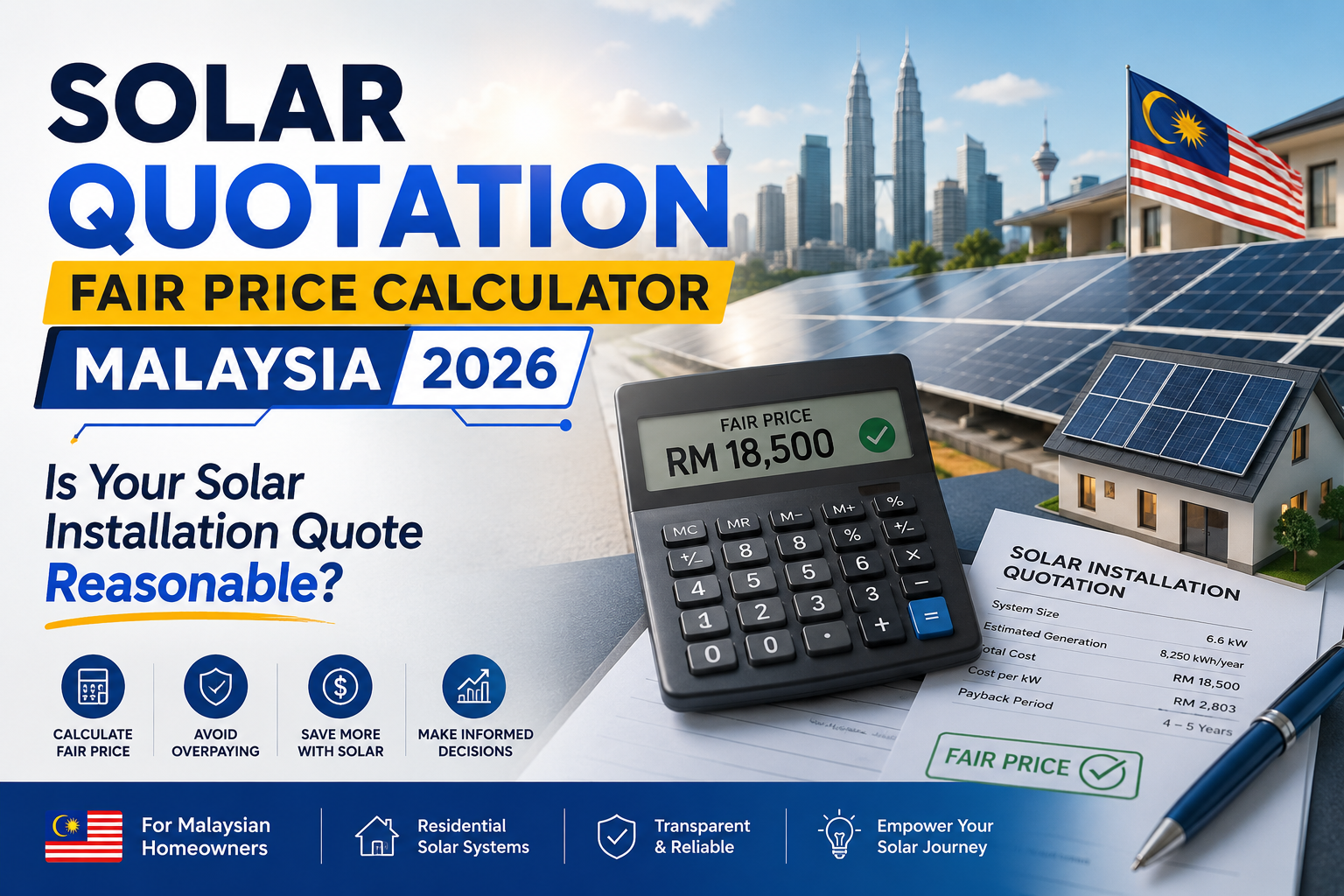 Quotation Solar Munasabah? Kalkulator Kos Pemasangan Solar Malaysia 2026