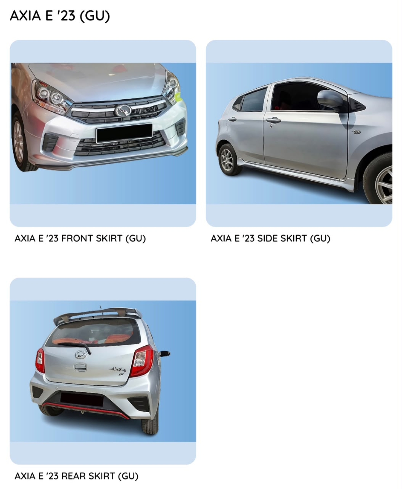 Axia E 21 Gear Up Bodykit