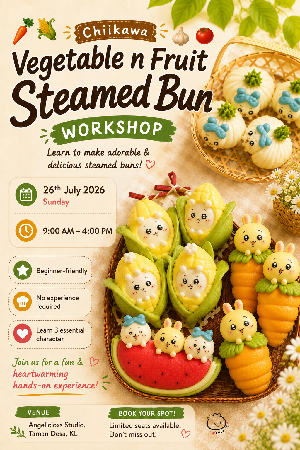 Chikawa Vegetable & Fruit Steamed Bun Workshop 