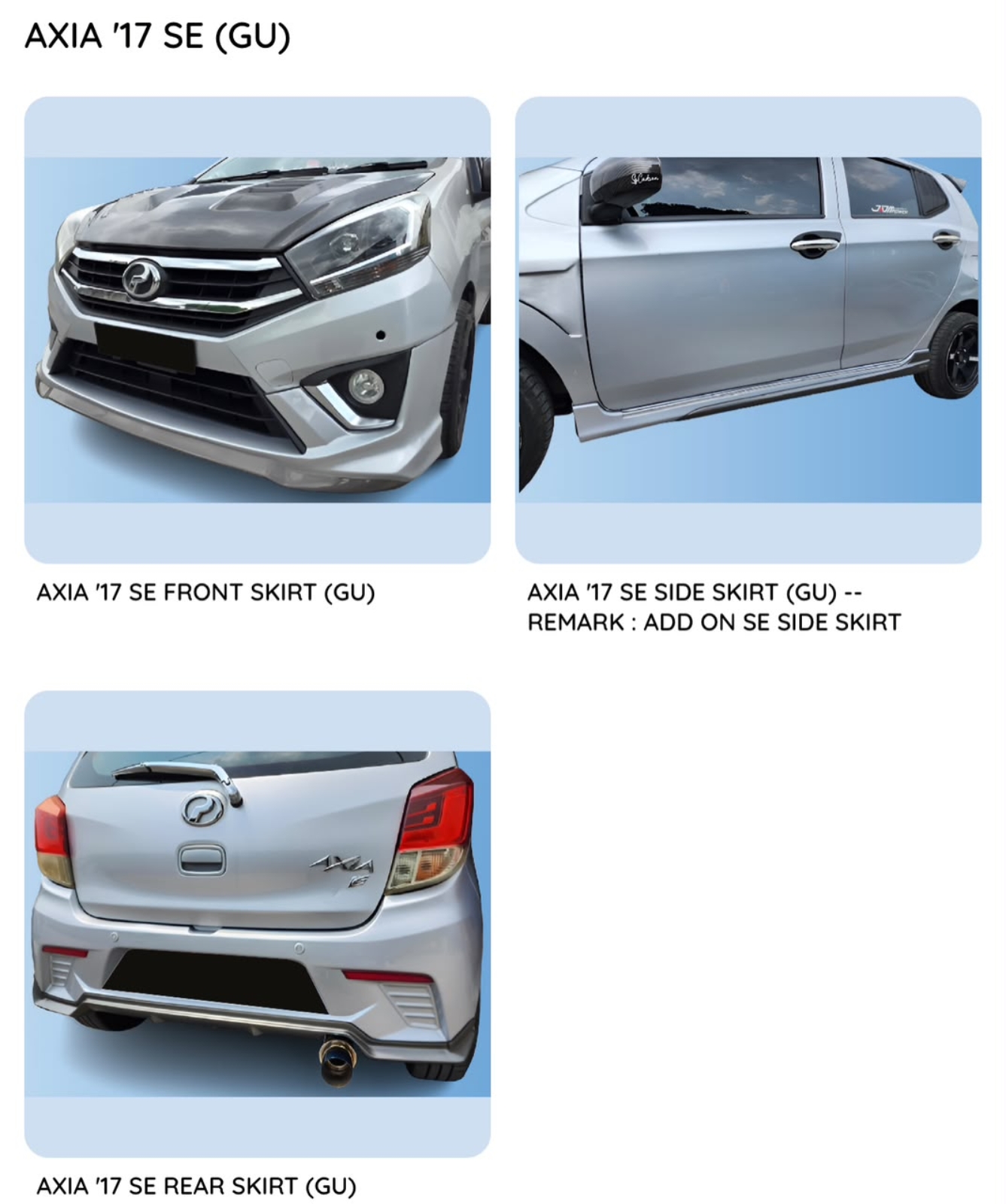 Axia 17 SE Gear Up bodykit
