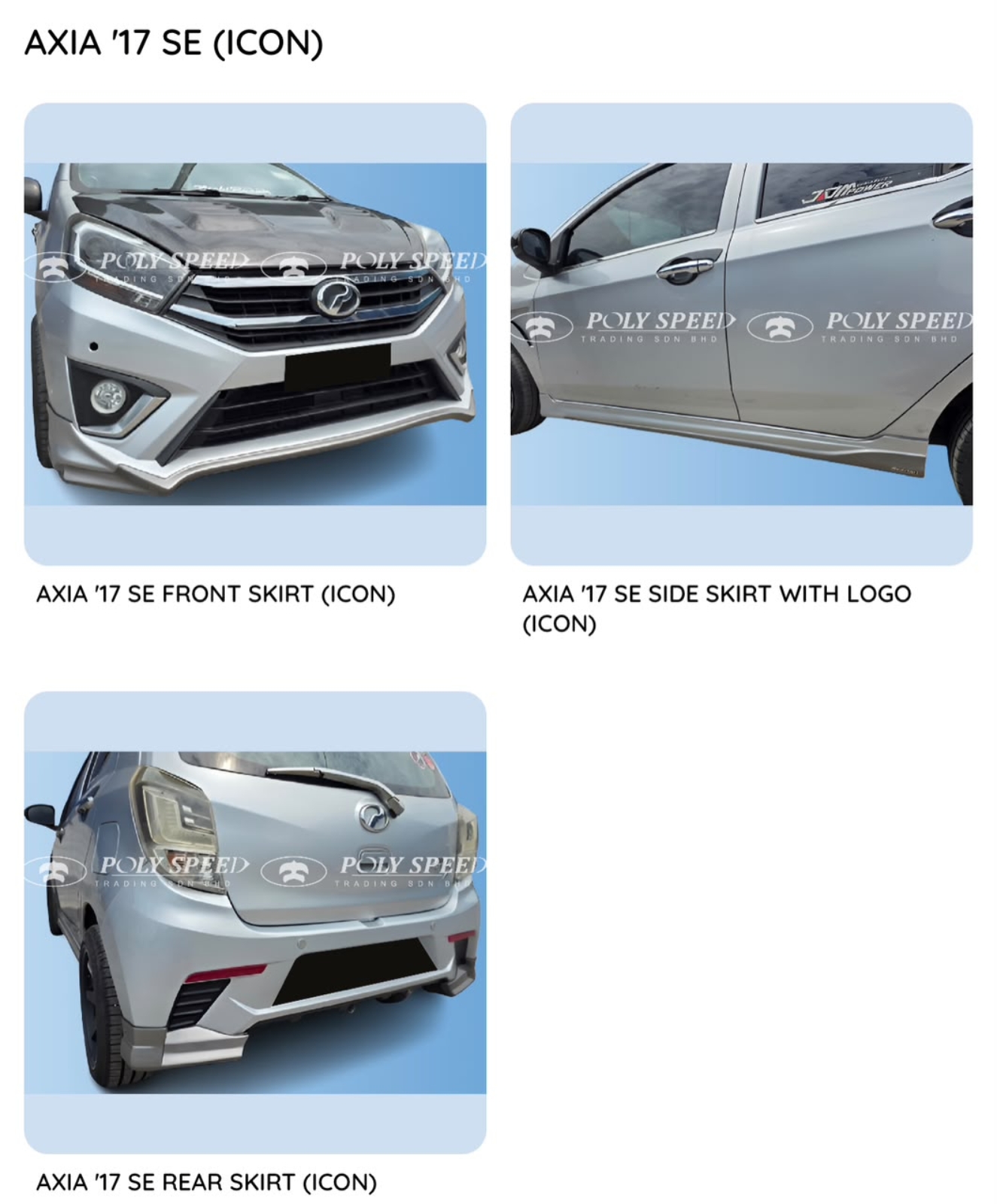 Axia 17 SE Icon Style bodykit