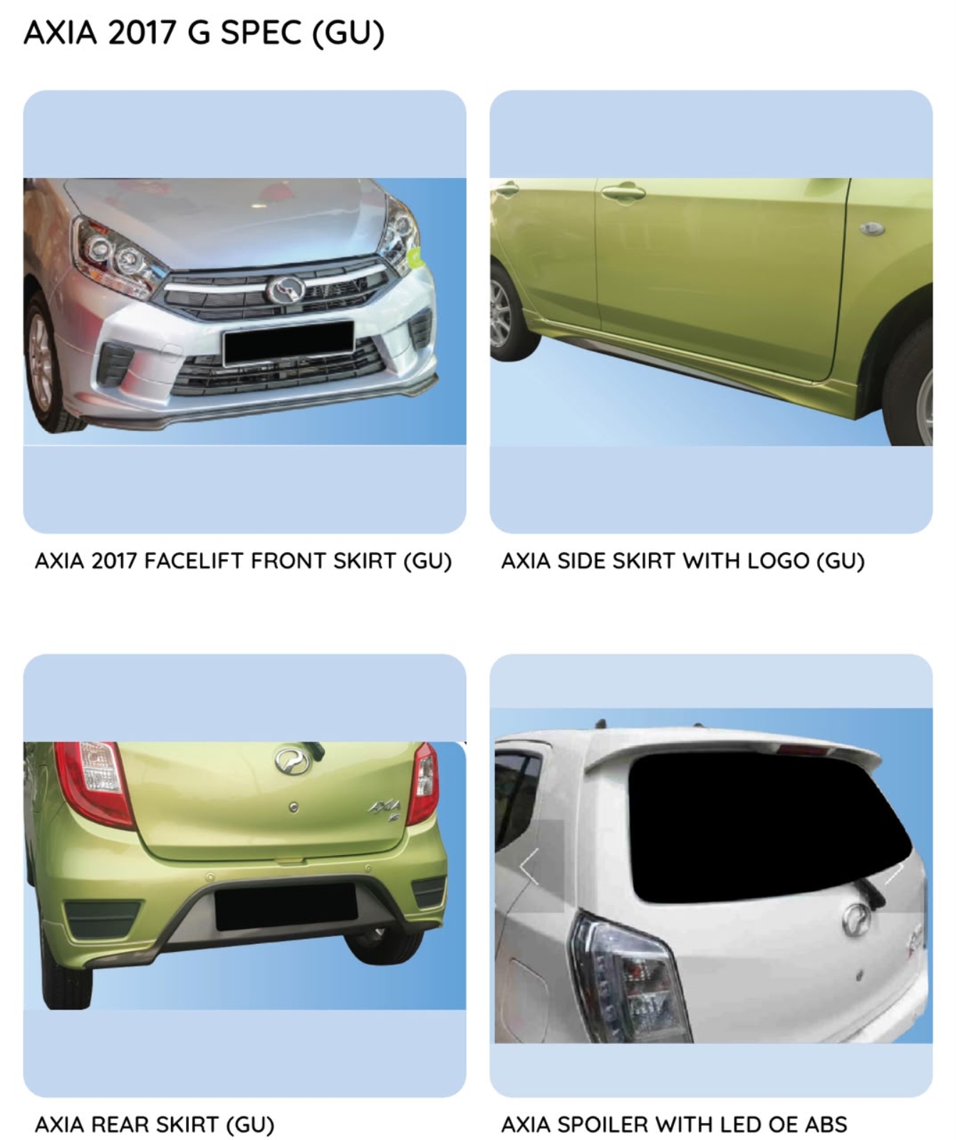 Axia 17 Gspec Gear Up bodykit