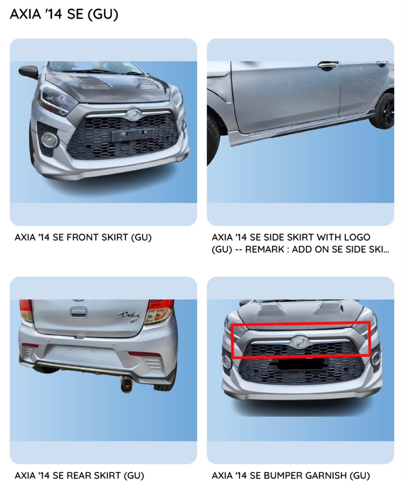 Axia 14 Se Gear Up bodykit