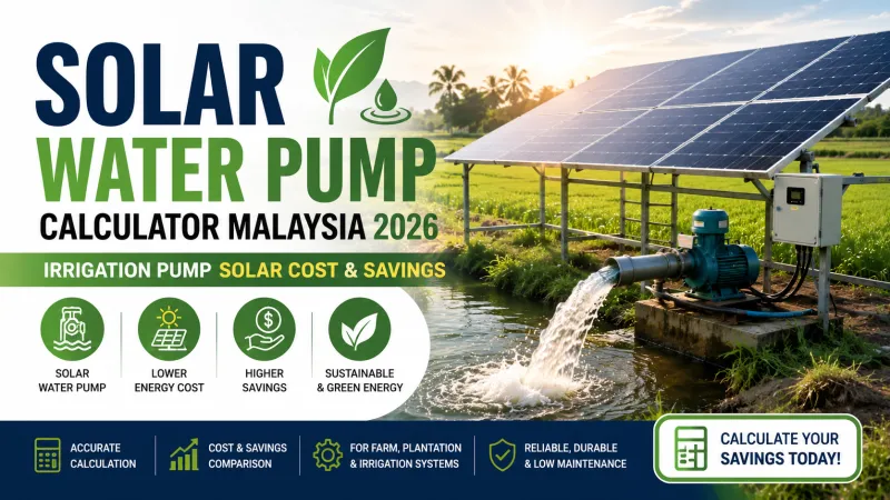 太阳能水泵计算器 Malaysia 2026|灌溉水泵 Solar 成本与节省估算