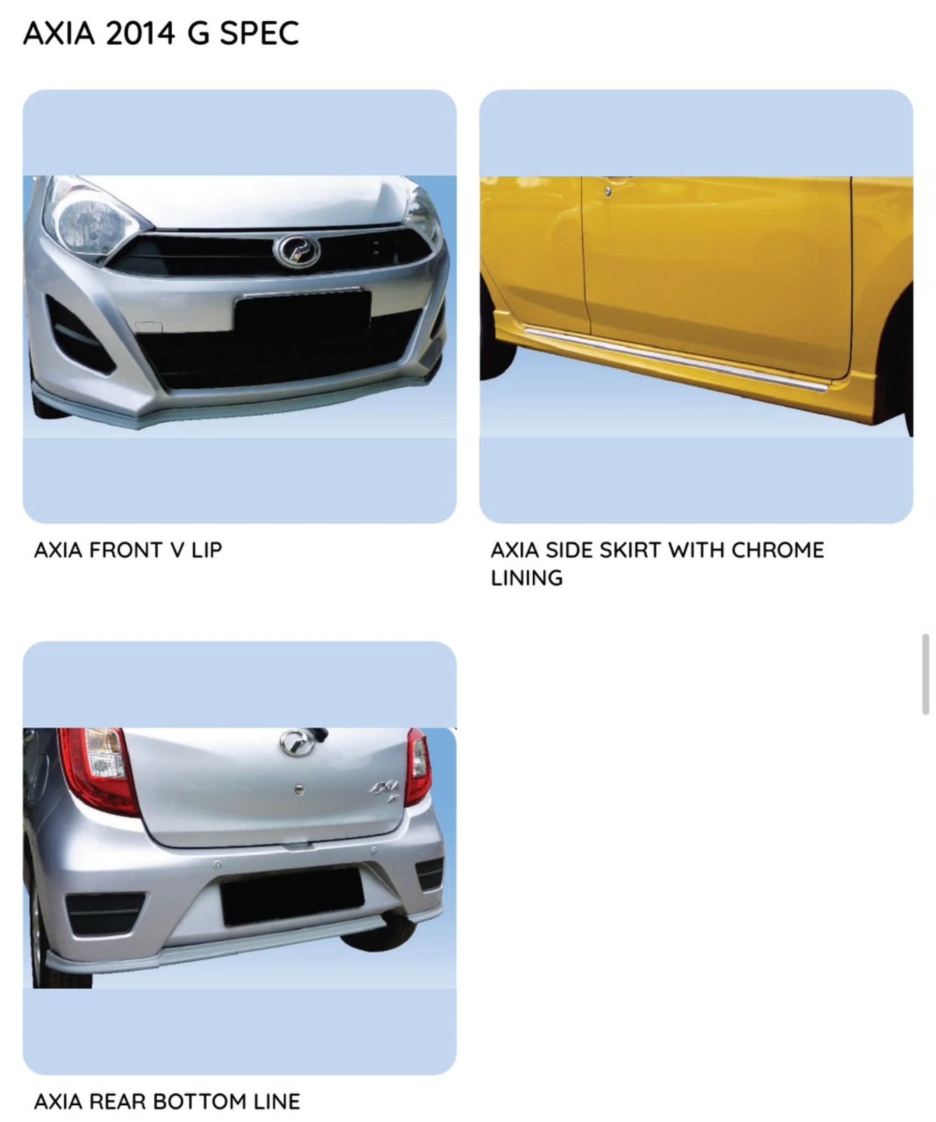 Axia 14 Gspec bodykit