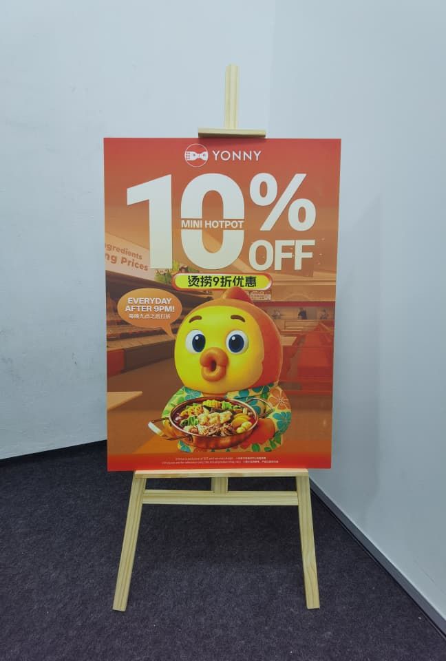 Print Wooden Easel Stand For Restaurant At Bukit jalil, KL | Promotion Dispay | Information Stand | Food Marketing |  Poster Stand | Retail Dispay | Point Of Sale Display