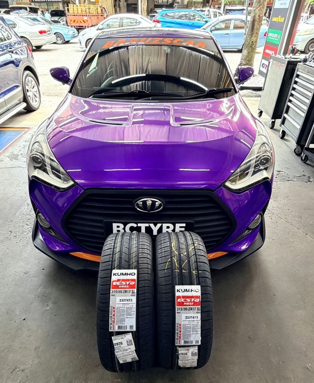 🚗✨ Hyundai Veloster 升级 215/50ZR17 Kumho Ecsta HS52 🌟_130605072026
