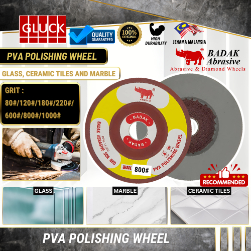 *BADAK PVA Polishing Grinding Wheel 4"  (80#/120#/180#/220#/600#/800#/1000#)) Wheel untuk polish mozek