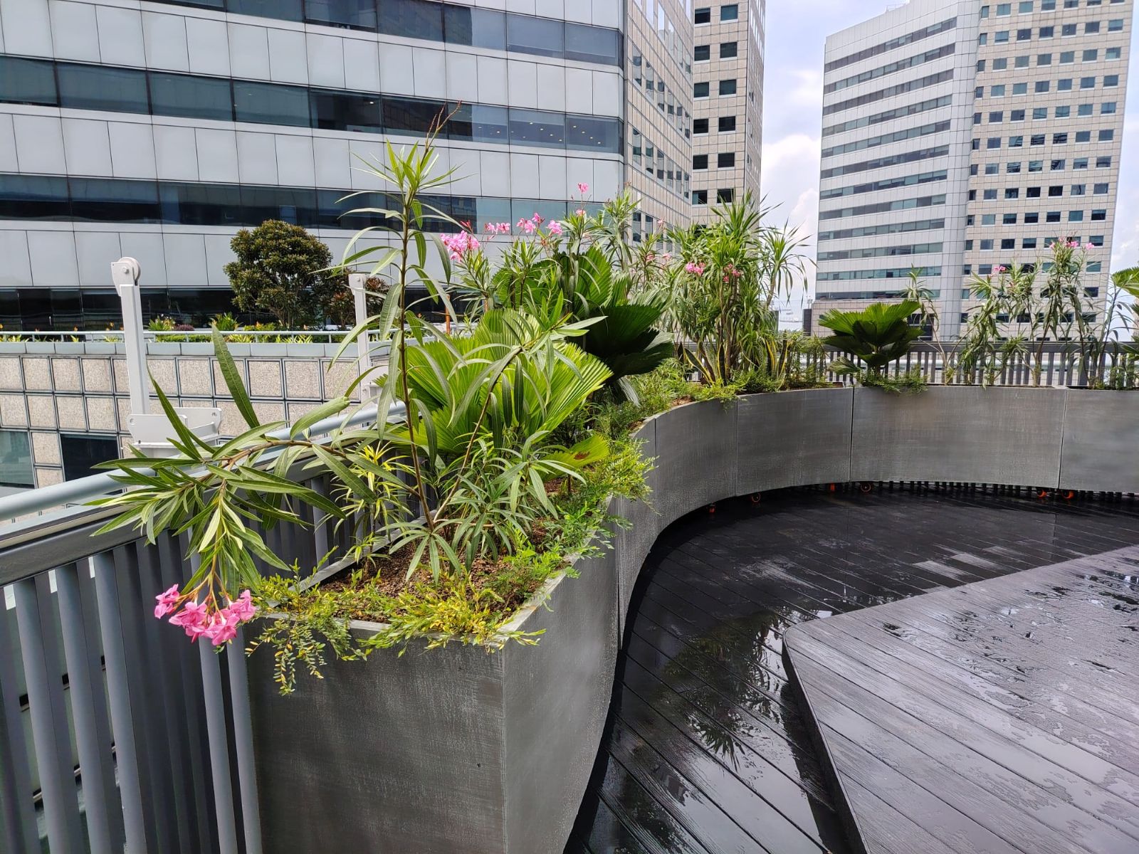 Custom Fiberglass (FRP) Fabrication Planter Box c/w Roller - Singapore