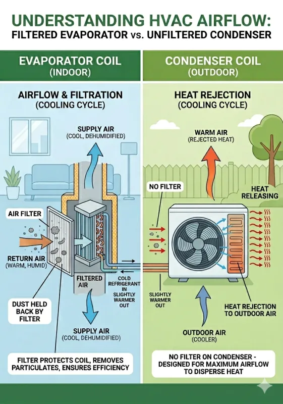 Kenapa Evaporator Coil Menggunakan Filter Tetapi Condenser Coil Tidak