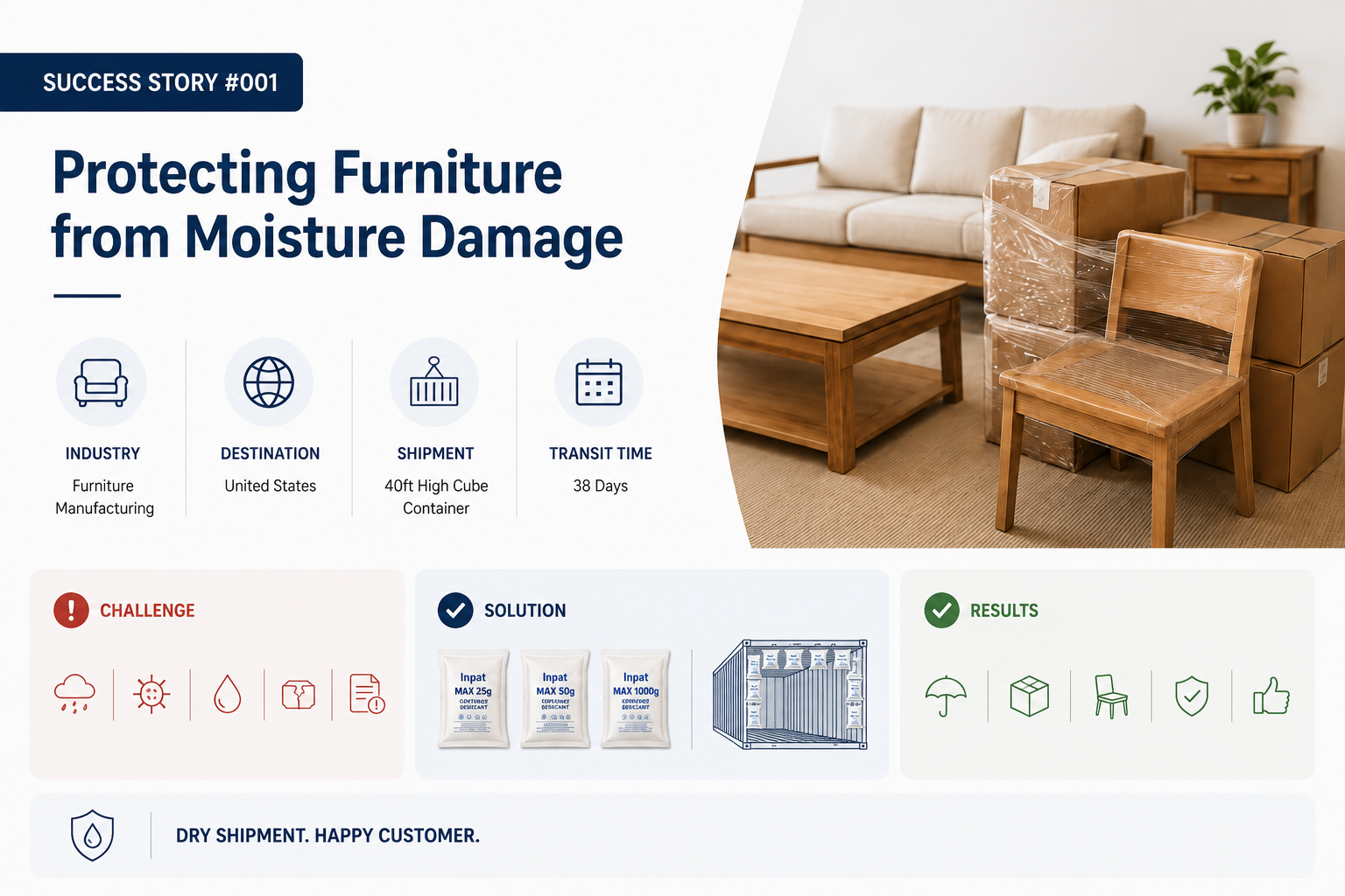Moisture Prevention Success Story #001 - Furniture Manufacturing