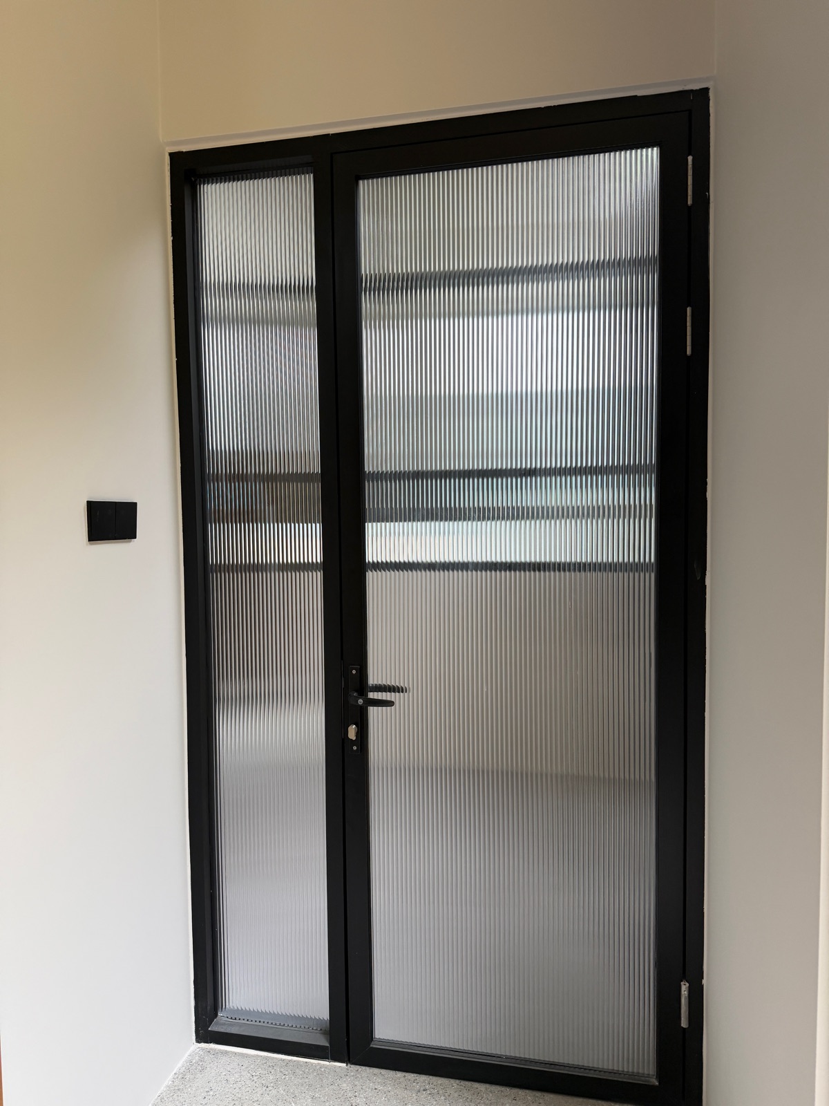 Slim Swing Door Reeded Glass