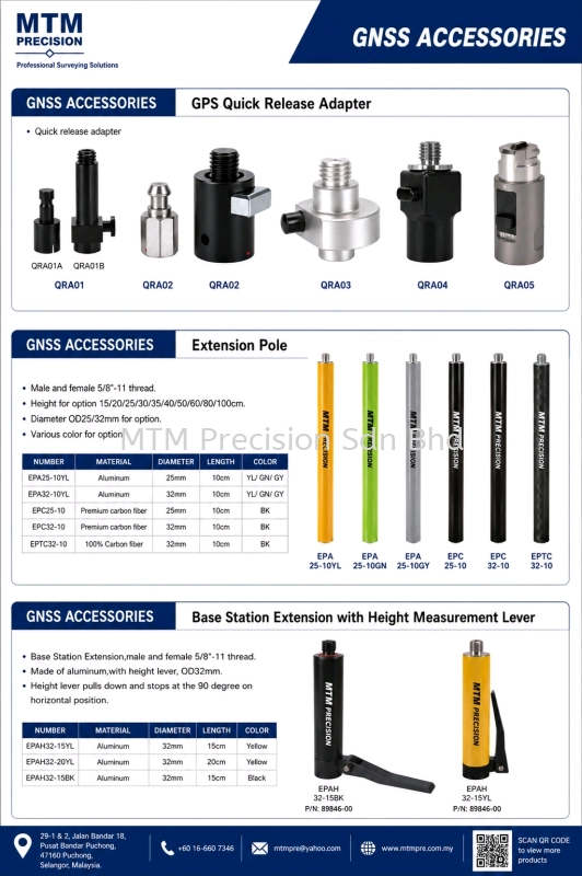 GNSS GPS Quick Release Adapter & Extension Pole Accessories Malaysia