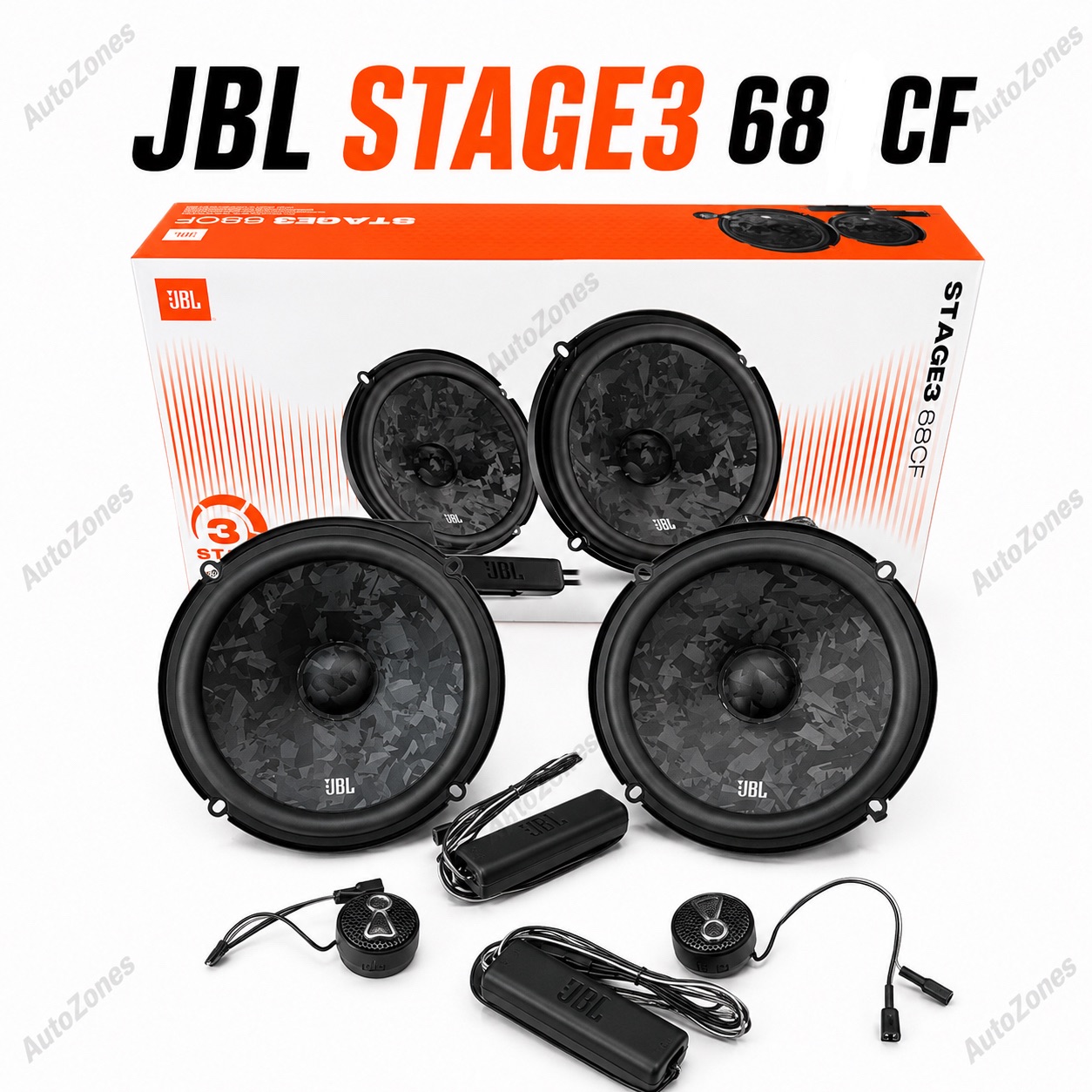 JBL 68CF 6x8 Inch 2-Way Component Car Speaker System | Premium Car Audio Upgrade | Powerful Bass & Crystal Clear Sound