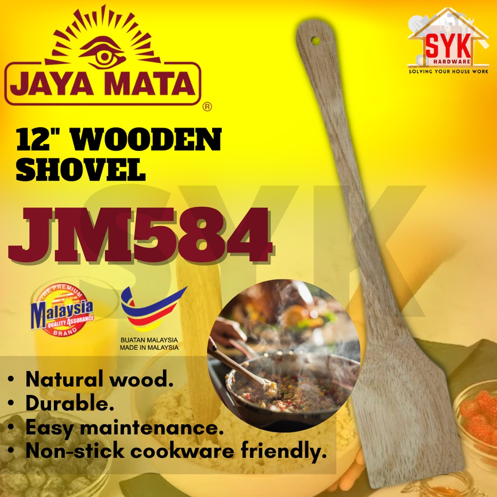 SYK Jaya Mata JM584 12 Inch Wooden shovel Wok Turner Cooking Kitchen Accessories Shovel Sudip Kayu Masak