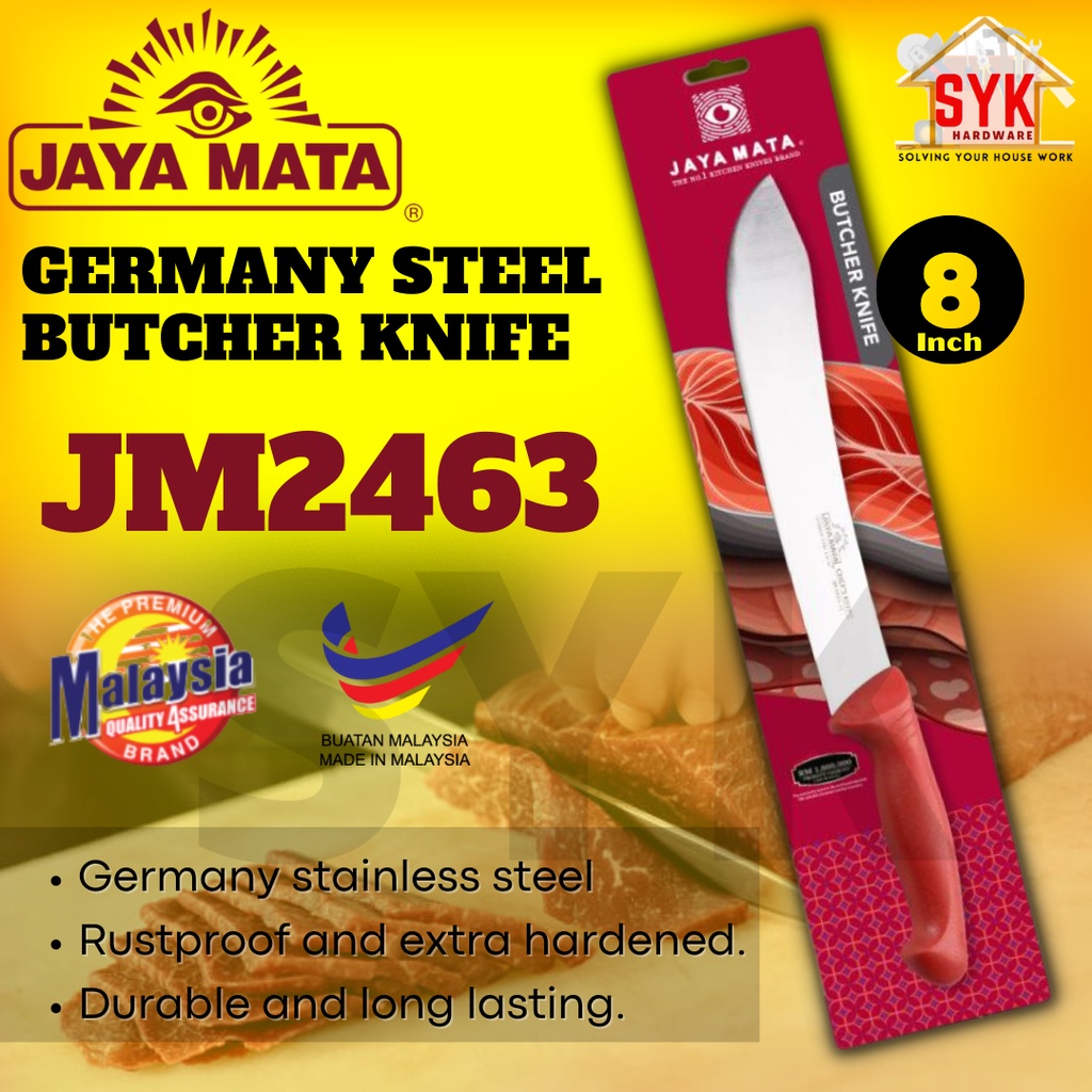 SYK Jaya Mata JM2463 8" Germany Steel Butcher Kitchen Knife Meat Slicing Cutting Knife Pisau Dapur Pisau Lapah