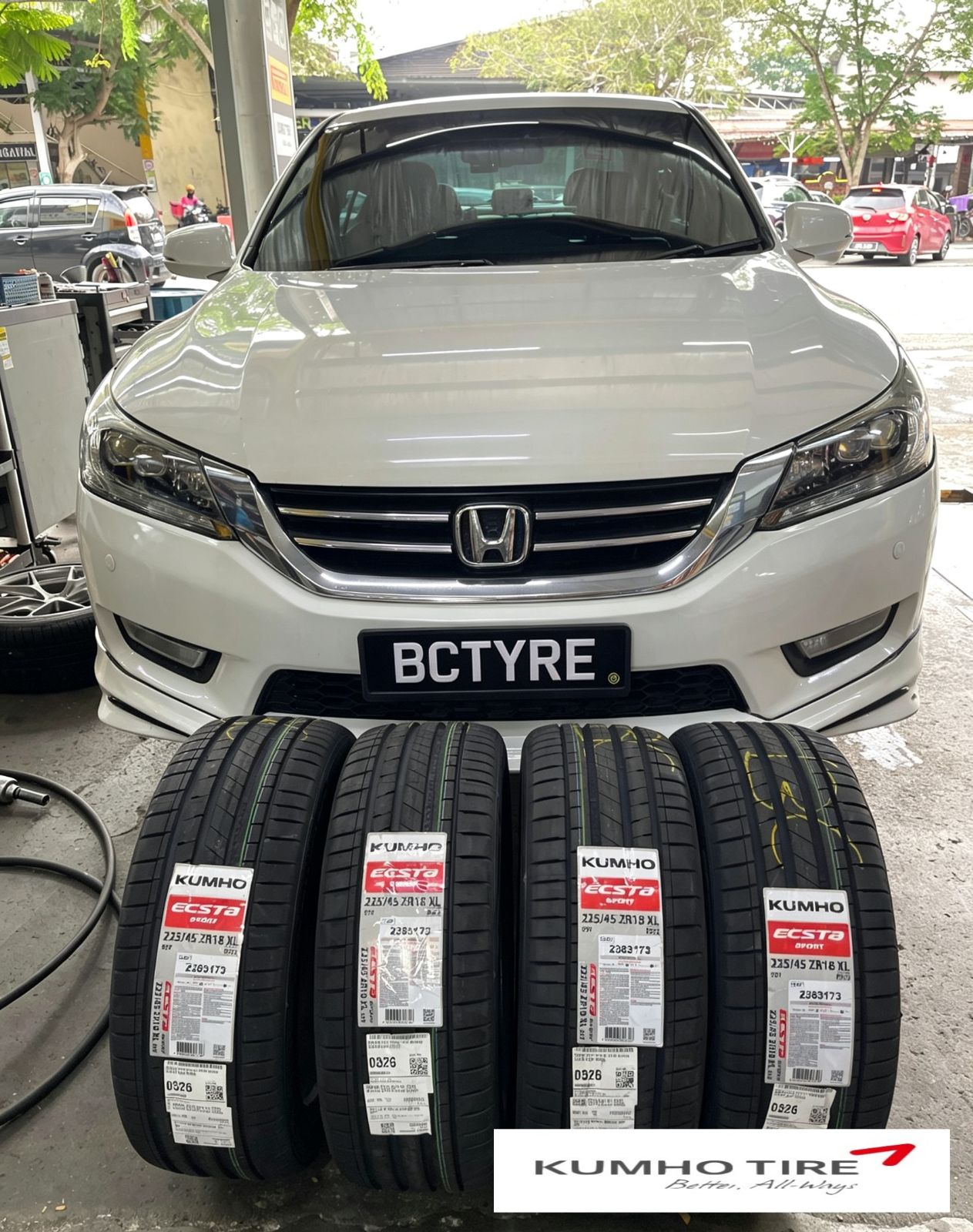 🚗✨ Honda Accord 升级完成！225/45ZR18 Kumho Ecsta Sport PS72 🛞🔥_202813072026