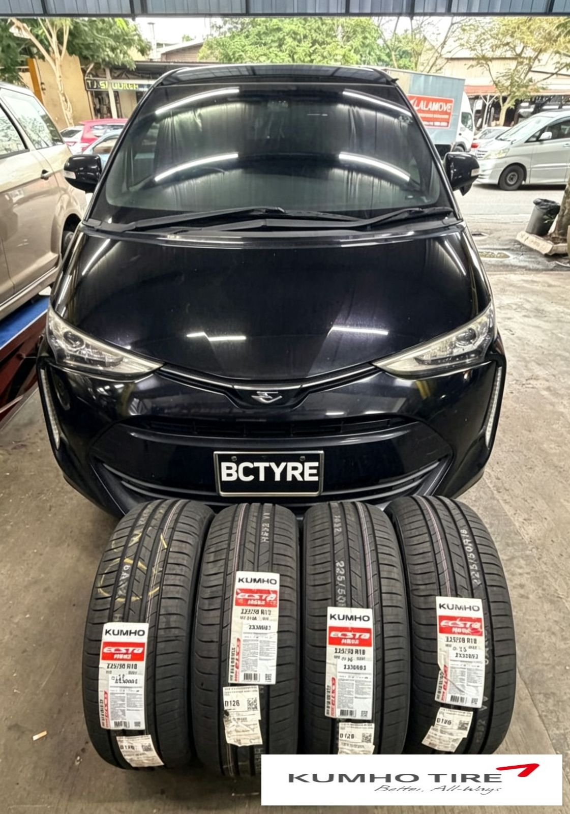 🚗✨ Toyota Estima 轮胎升级完成！📏 225/50R18 Kumho Ecsta HS52🛞_204313072026