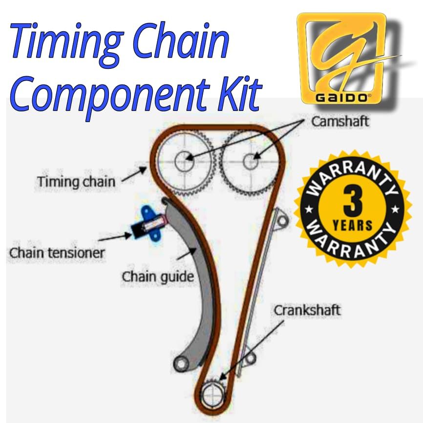 [Set] GAIDO Timing Chain Set Perodua Alza 1.5L 3SZ-VE 2017 / Perodua Myvi1.5L Lagi Best & Icon, 2011–2017 / Toyota Avanza 1.5L F602 / F652 2009–2013 / Perodua Kembara DVVT