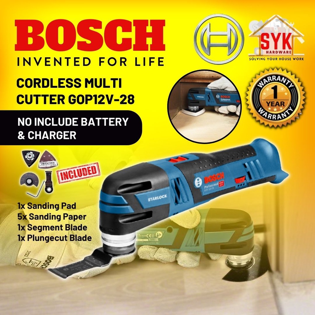 SYK BOSCH GOP 12V-28 GOP12V-28 Solo Cordless Multi Cutter Cordless Cutter Cutting Tools Pemotong Kayu - 06018B50L0