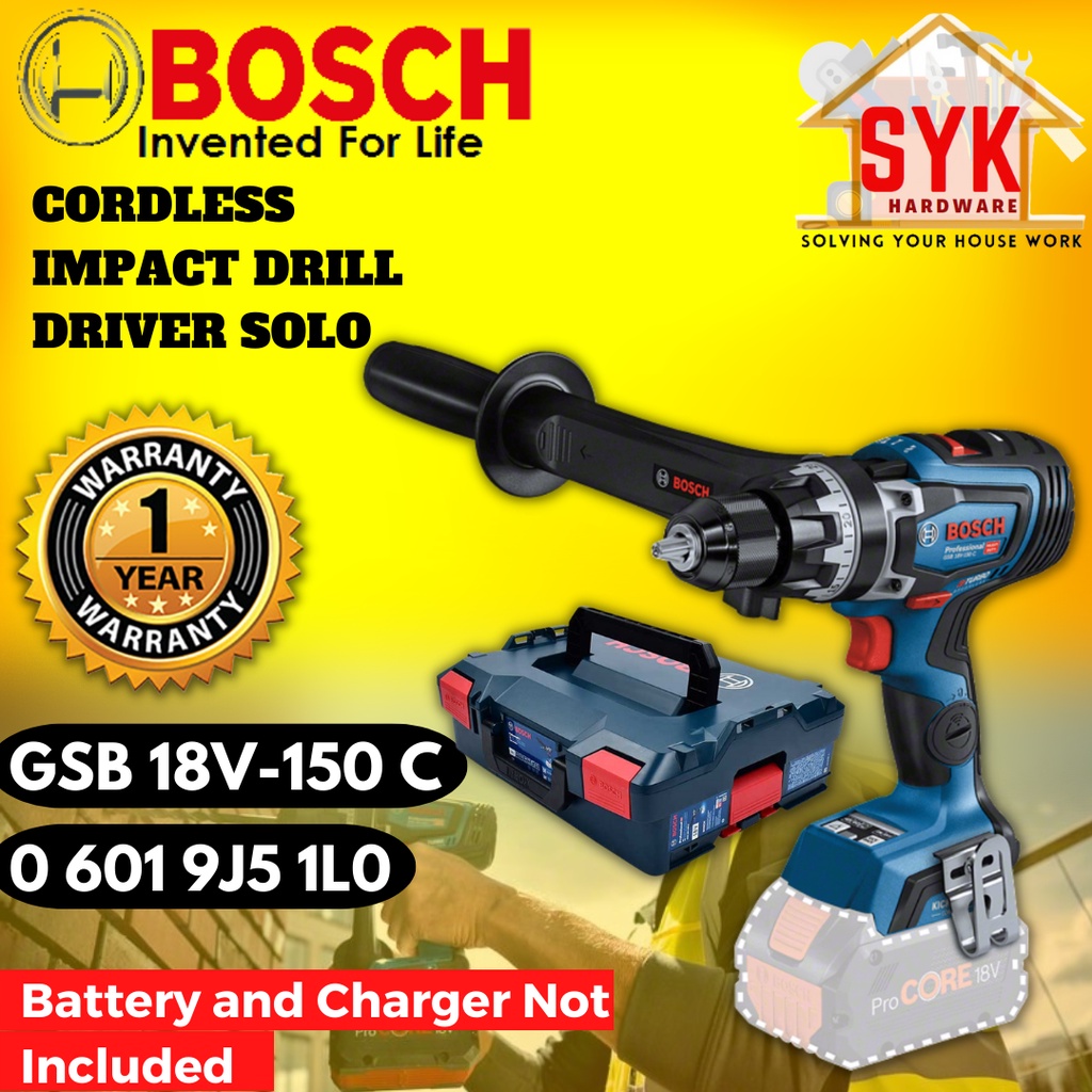 SYK Bosch GSB 18V-150 C GSB18V-150C Cordless Impact Drill Driver Solo Power Tools Machine Mesin Impack Drill 0601PJ51L0
