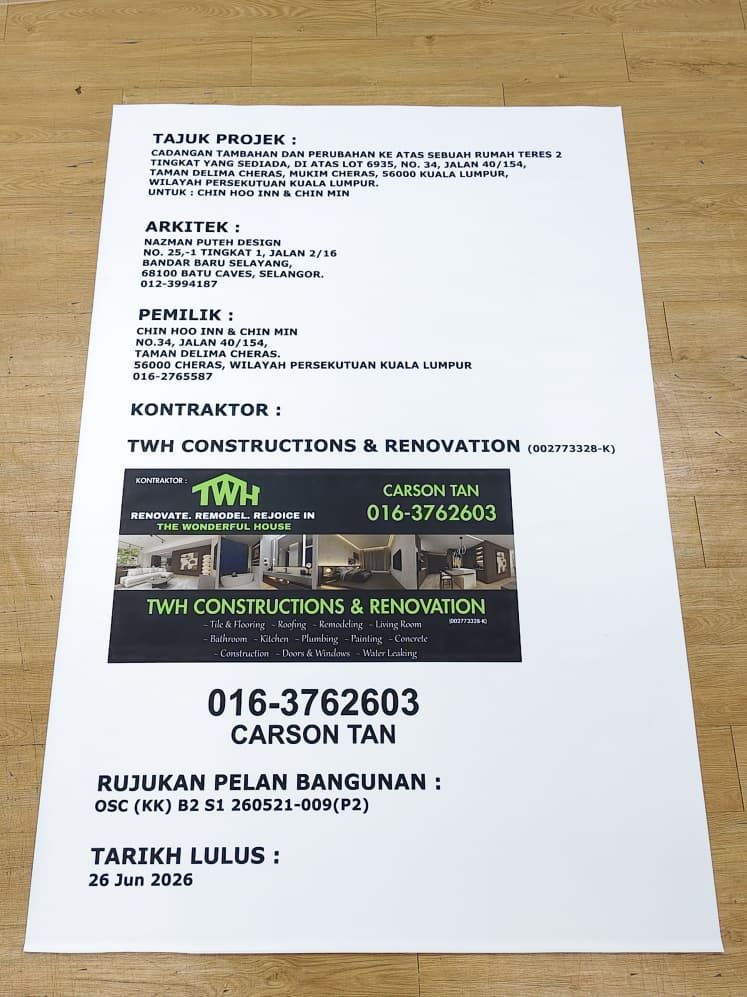 Print Banner for Construction Project Information at Kepong, KL | Site Safety Banner | Advertising Banner | Event Banner | Grand Opening Banner | Restaurant Banner 