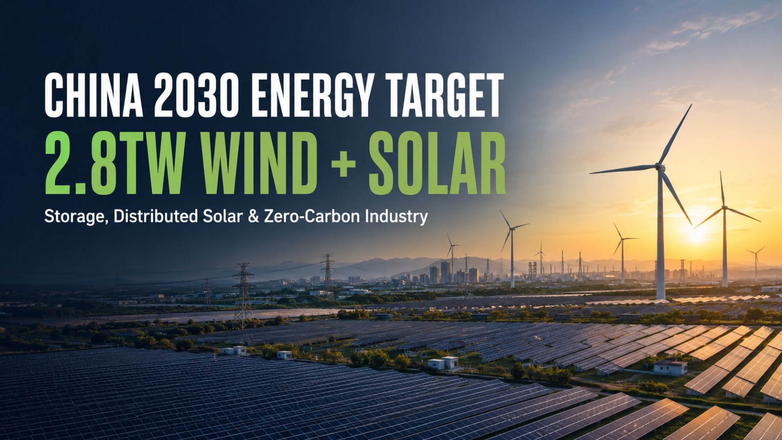 中国2030年风电与太阳能合计装机目标达2.8TW｜Solar100
