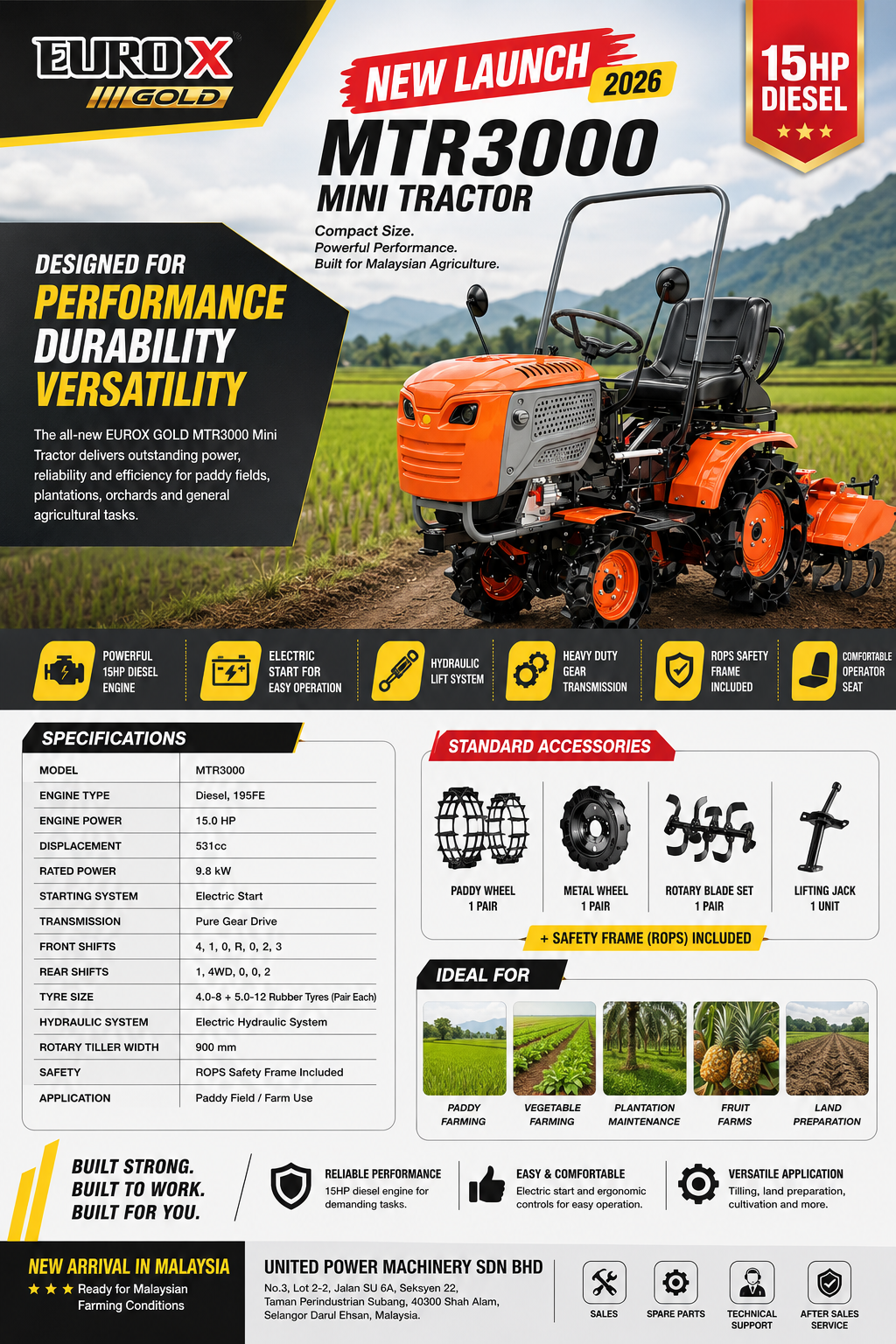 EUROX GOLD MTR3000 Power Tiller