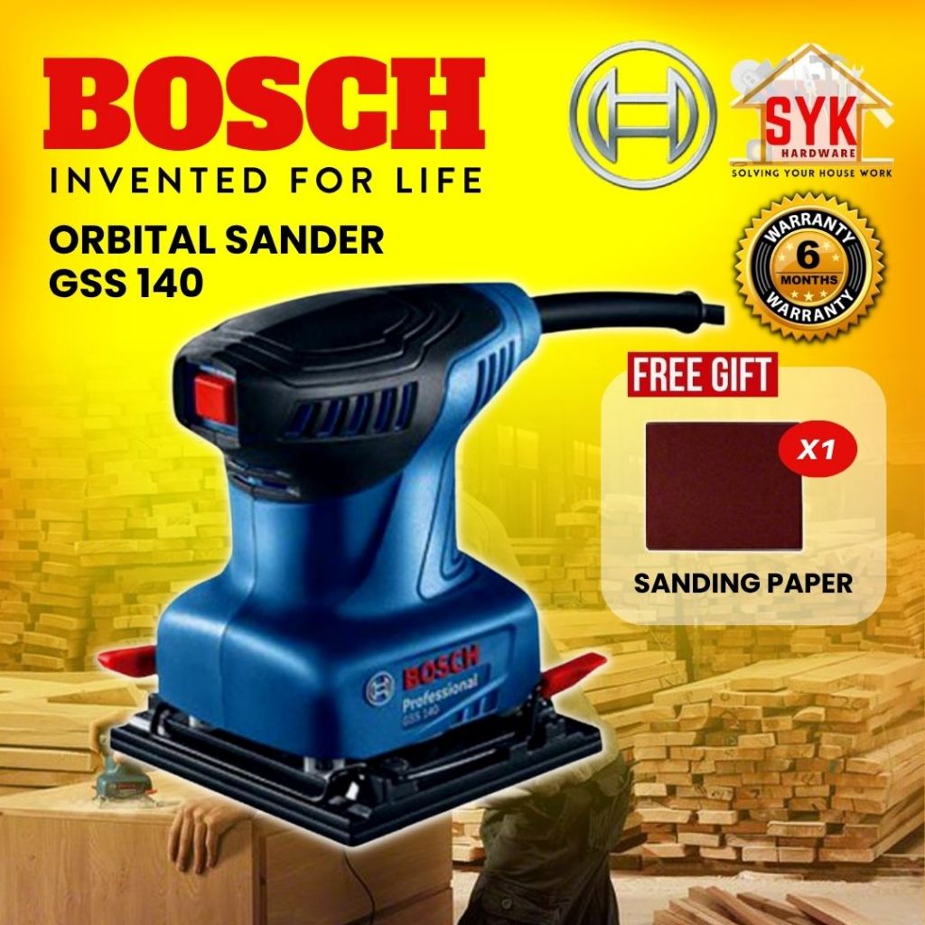 SYK BOSCH GSS 140 GSS140 Professional Orbital Sander Machine Polishing Tools 220W Bosch Sanding Machine-06012A80L0