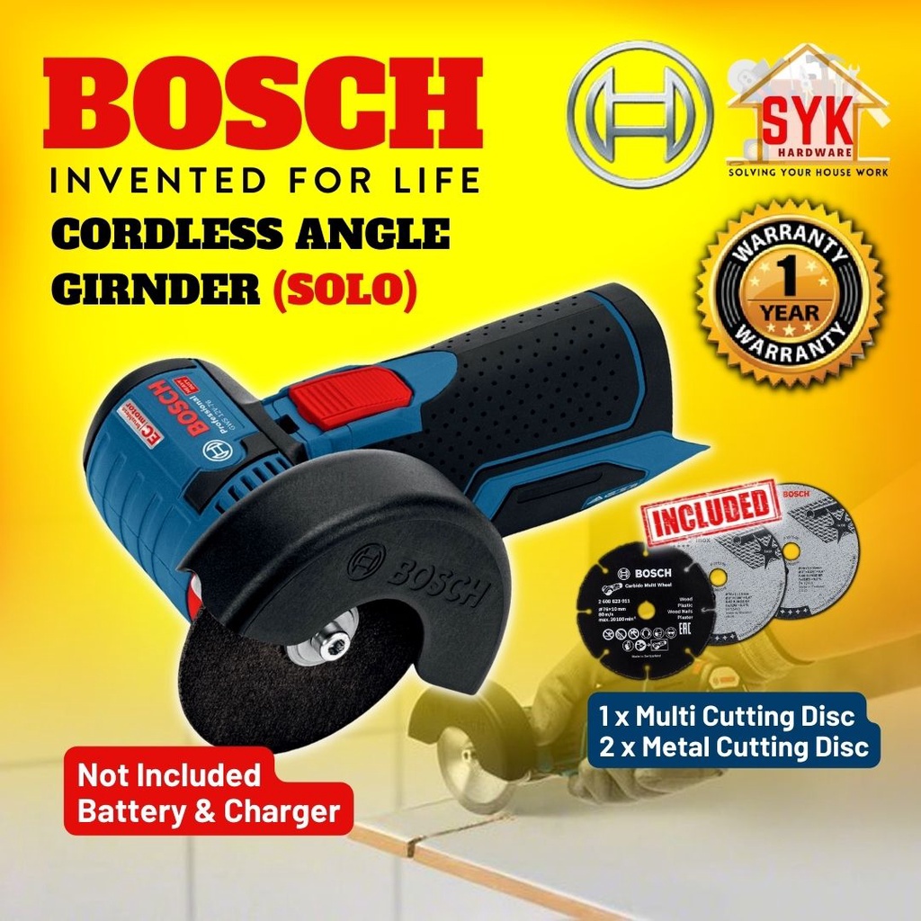 SYK Bosch GWS 12V-76-EC GWS12V-76EC Professional Solo Cordless Grinder Angle Grinder Grender Bateri - 06019F2000