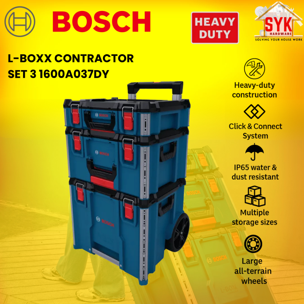 SYK Bosch L-BOXX Contractor Set 3 Storage Power Tools Container Kotak Simpanan Mesin Storage Box Tool Box 1600A037DY