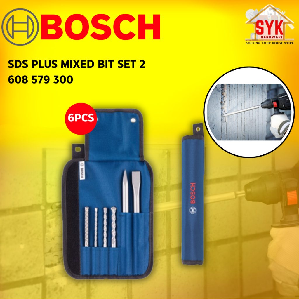 SYK Bosch SDS Plus Mixed Drill Bit Set 6 Pcs Cordless Power Tools Accessories Mata Drill 2608579300