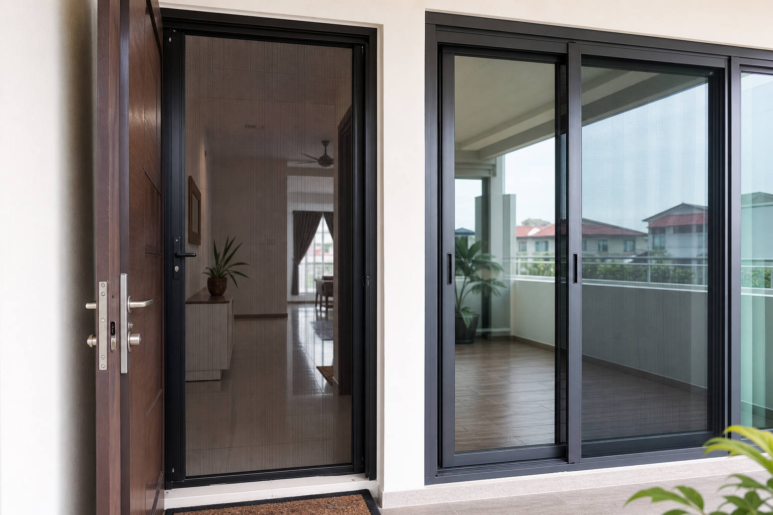 Security Mesh Main Door and Balcony Screen in Selangor for Safer Daily Ventilation