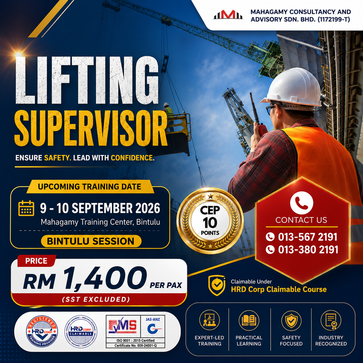 Bintulu 9&10 September : Lifting Supervisor