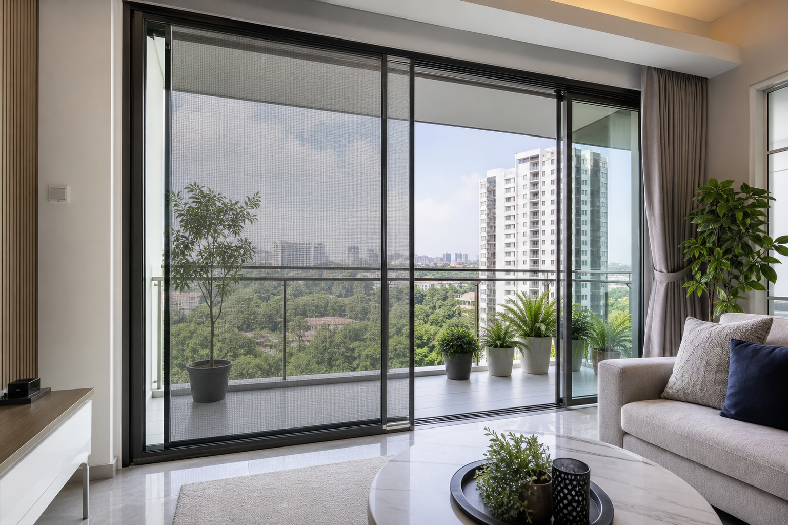 Sliding Door Insect Screen in Selangor for Condo Balcony Ventilation