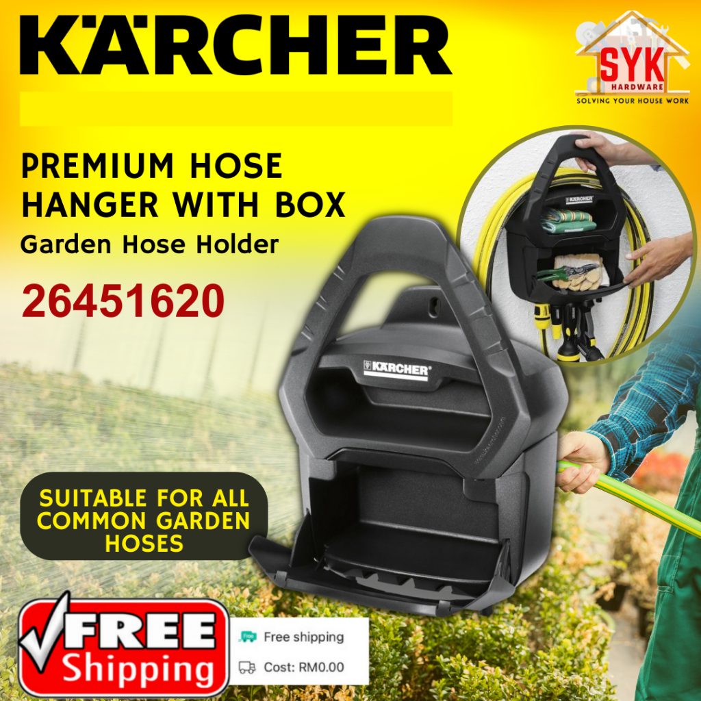 SYK (FREE SHIPPING) KARCHER 26451620 Premium Hose Hanger With Box Wall Mounted Multiple Storage Hose Holder Garden Tools