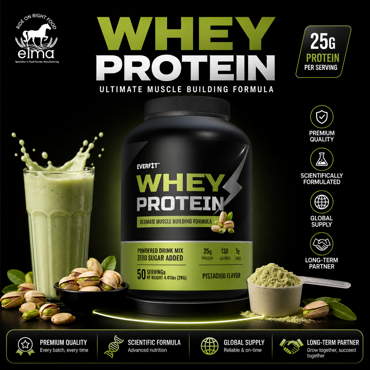 FDA Registered Halal Protein Powder Factory for OEM Whey Protein Isolate Brands