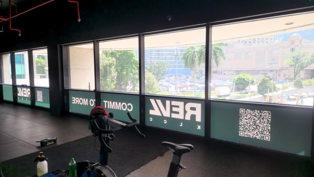 Print Window Sticker for Gym at Bukit jalil, KL | Gym Glass Sticker | Vinyl Window Sticker | Fitness Centre Sticker | Window Advertising | Frosted Sticker | Business Window Signage 