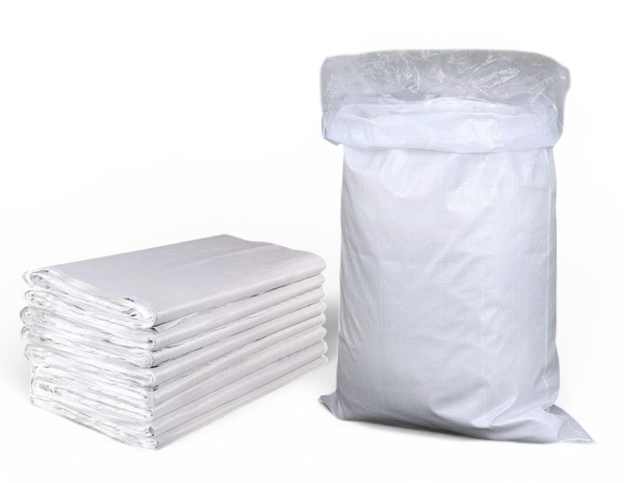 White PP Woven Bag With Inner Liner