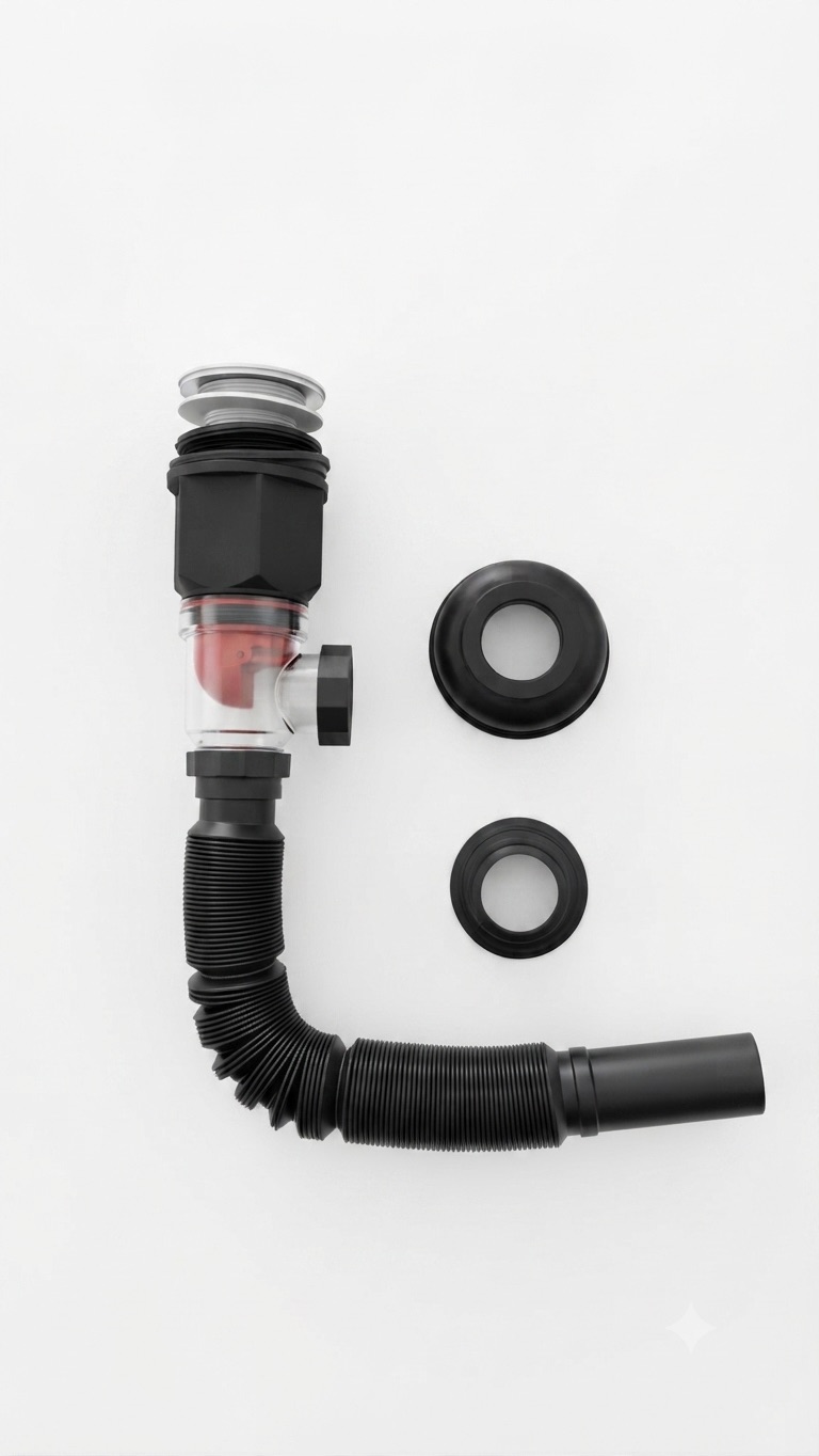Pop Up Waste With Basket C/w Flexible Bottle Trap
