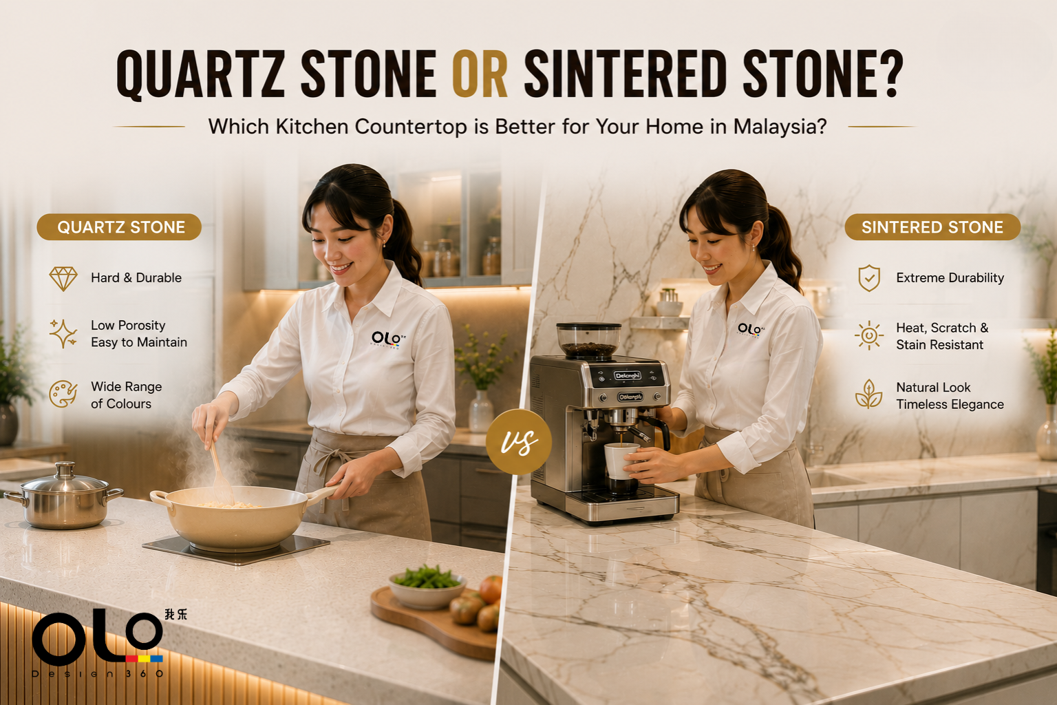 Quartz Stone or Sintered Stone? Which Kitchen Countertop Is Better for Your Home in Malaysia?