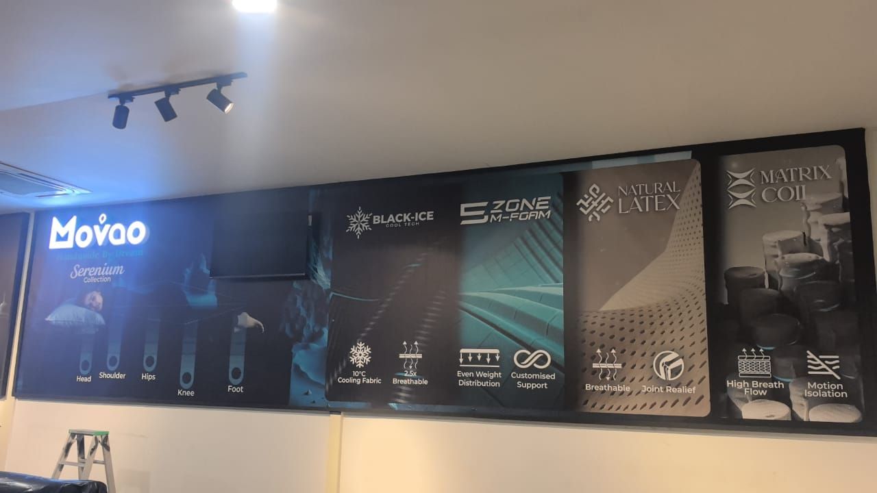 Print Backdrop for Showroom Branding Wall in Segambut, Kuala Lumpur | Mattress Showroom Branding | Feature Wall | Business Display Solution | Promotional Backdrop Printing  