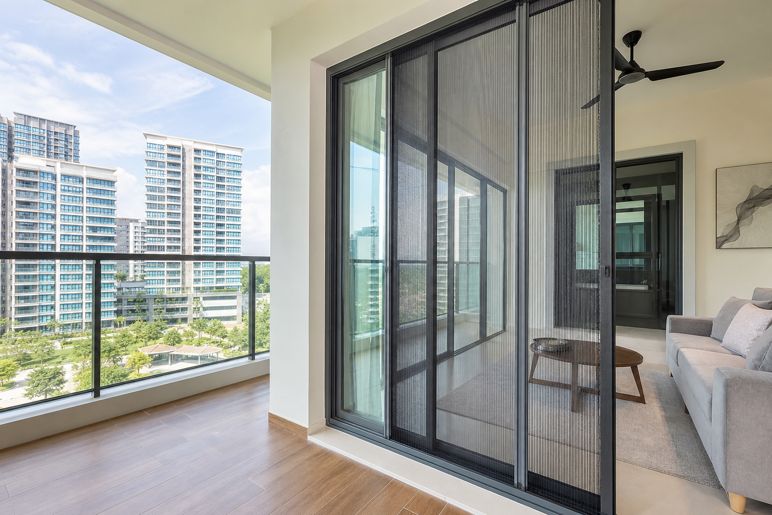 Balcony Insect Screen in Selangor Condos for Better Airflow Without Mosquitoes