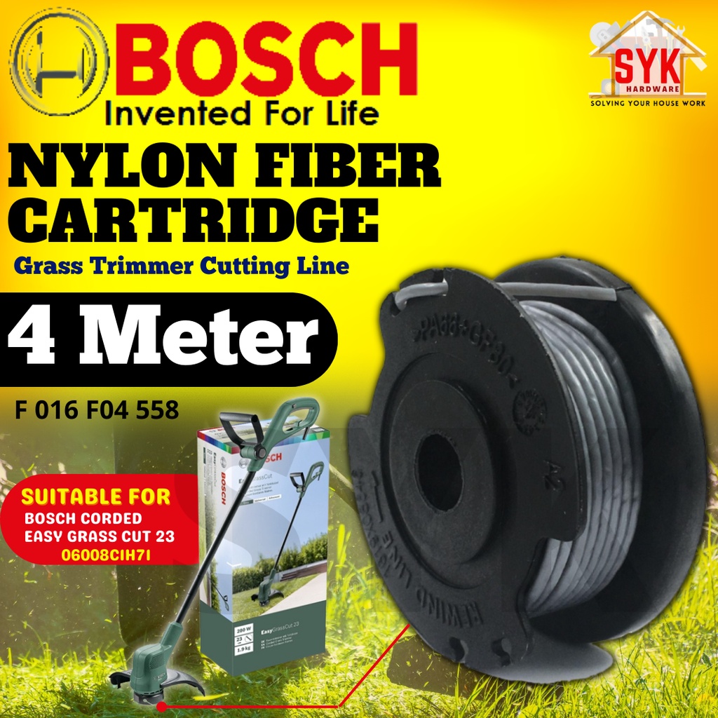 SYK Bosch (1Pcs)  4 Meter Nylon Fiber Refill Cartridge Cutting Line For Grass Trimmer Cut 23 - F016F04558
